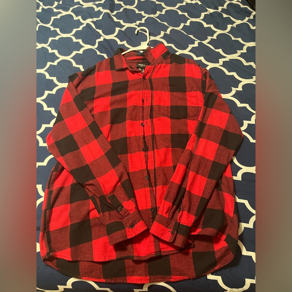 Red and black forever21 Flannel shirt